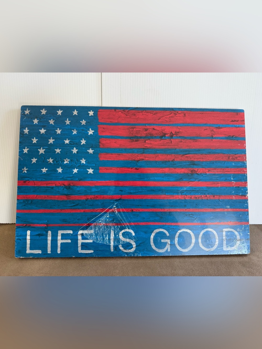 LIFE IS GOOD Patriotic Wood Sign